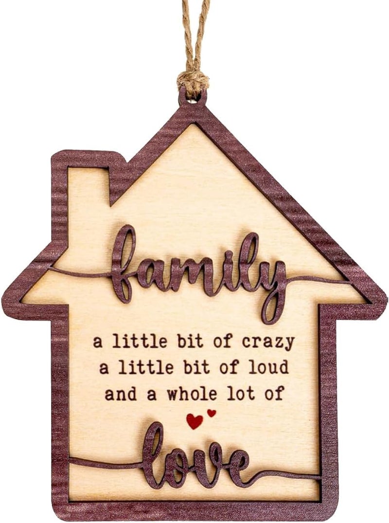 NELXI Family Ornament, Family Christmas Ornament, Christmas Ornaments 2025 – Wooden House-Shaped Holiday Keepsake, Funny Quote Gift, A Whole Lot of Love Tree Decoration, Home Themed Ornament - Image 1